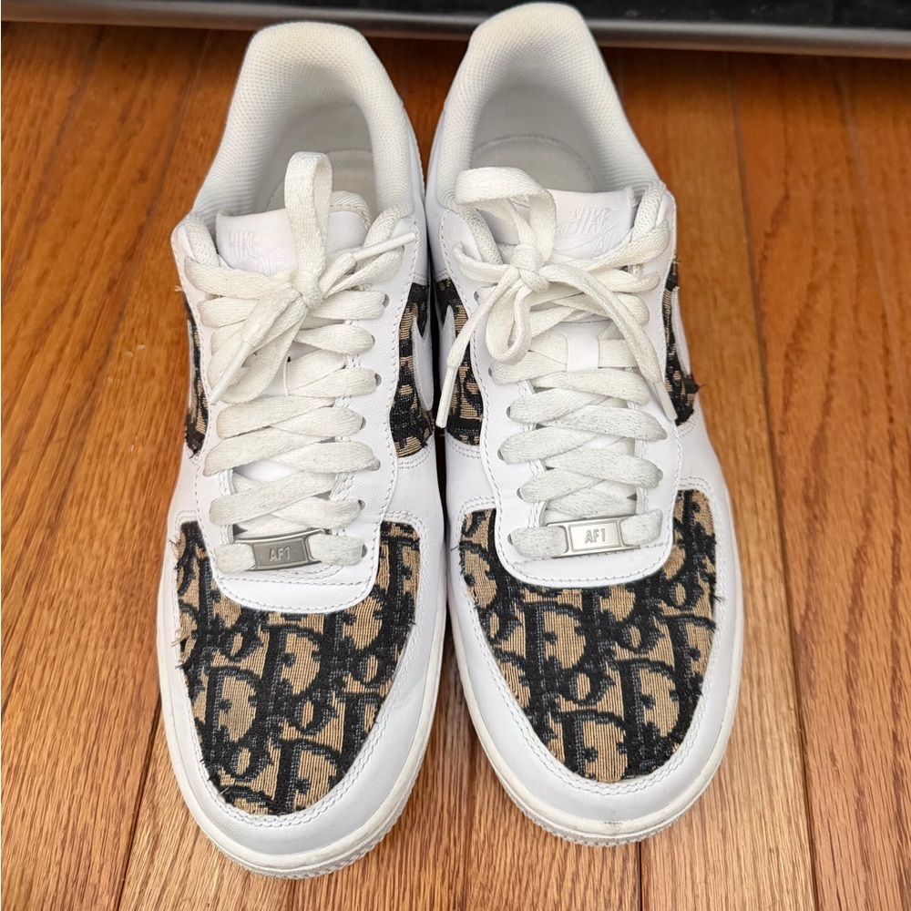 White and Black Patterned Sneakers